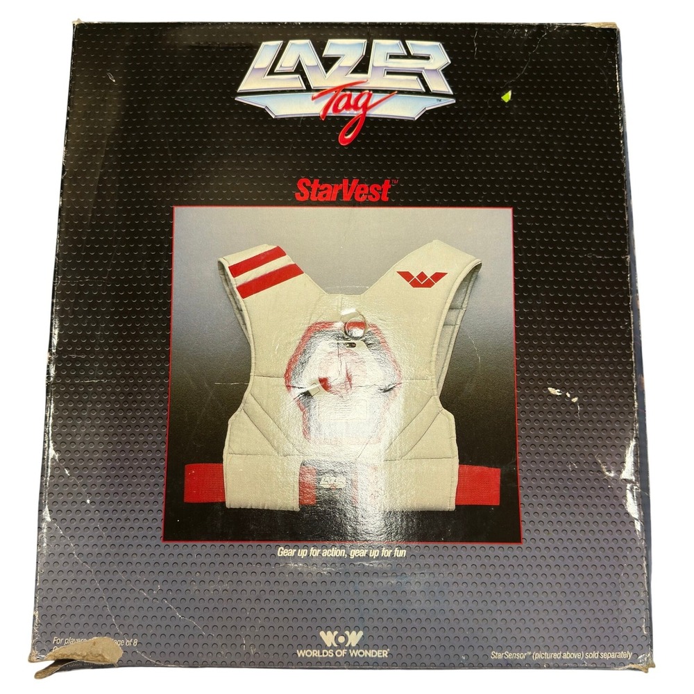 Vintage 1986 Worlds of Wonder Lazer Tag StarVest 705106-00 Original Box WOW
